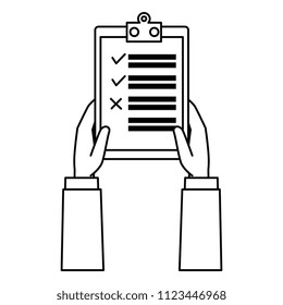 hands with clipboard checklist