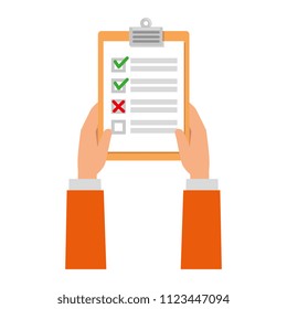 hands with clipboard checklist