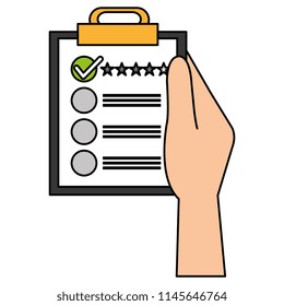hands with clipboard checklist