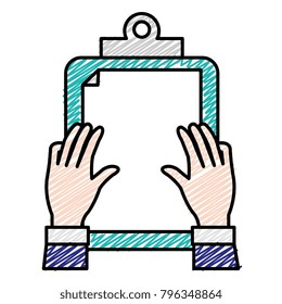 hands with clipboard paper