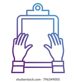 hands with clipboard paper