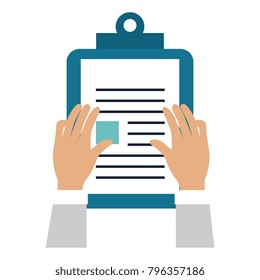 hands with clipboard paper
