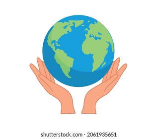 Hands Close Planet Pollution Save Planet Stock Vector (Royalty Free ...