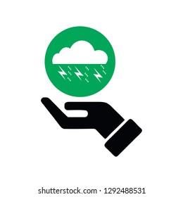 hands and clouds icon symbol