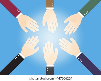 hands of collaborative businesspeople