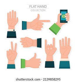 hands collection with different poses hand drawn style