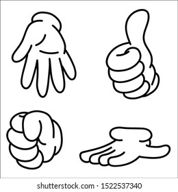 Hands collection line icon. Vector illustration.