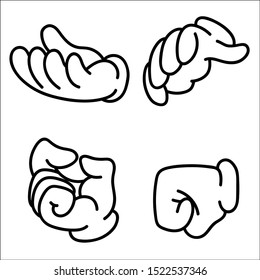 Hands collection line icon. Vector illustration.