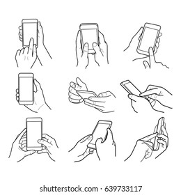 Hand With Phone Outline Images Stock Photos Vectors Shutterstock