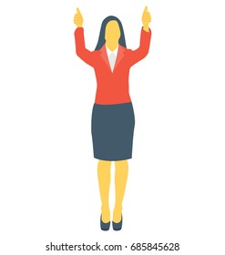 
Hands Up Color Vector Icon 

