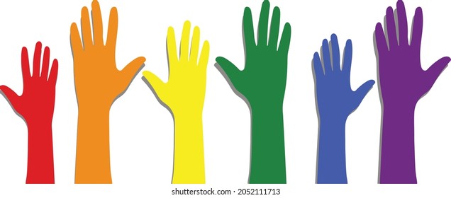 
hands in the colors of the rainbow - lgbtq+
