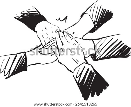 Hands Coming Together in Unity and Collaboration for a Shared Purpose and Strengthening Bonds