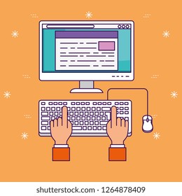 hands with computer technology education to study
