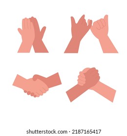 Hands concept, business people shaking hands, friend high five hand