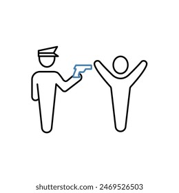 icono de línea de concepto. Ilustración de elemento simple. manos arriba concepto esquema símbolo diseño.
