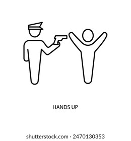 hands up concept line icon. Simple element illustration. hands up concept outline symbol design.
