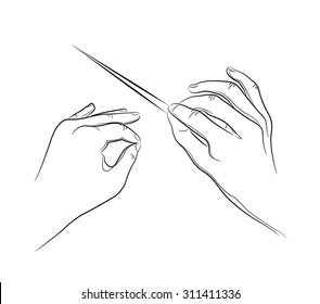 Hands of conductor illustration