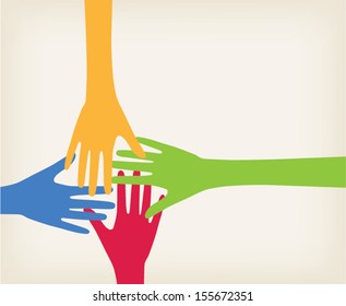 Hands connected, communication concept