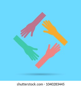 hands connecting icon