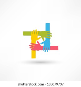 hands connecting icon