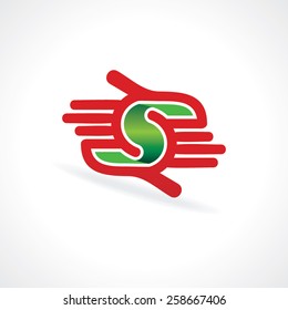 hands connecting with red ribbon 