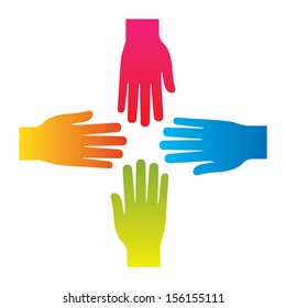 hands connecting teamwork icon concept isolated vector