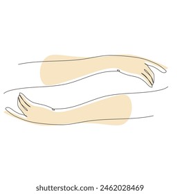 hands continuous line drawing icon. Vector illustration