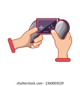 hands with control video game isolated icon