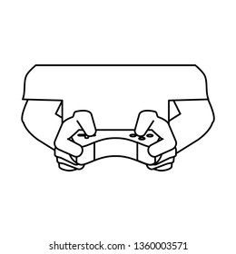 hands with control video game isolated icon