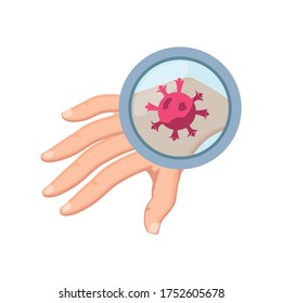 hands with coronavirus on white background vector illustration design
