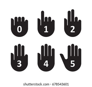 Hands count gesture finger and number. Vector illustration
