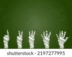 Hands counting from one to five chalk effect vector silhouette, five fingers count signs, kid drawing idea, communication gestures concept, white color isolated on chalk board