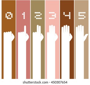 hands counting symbol
