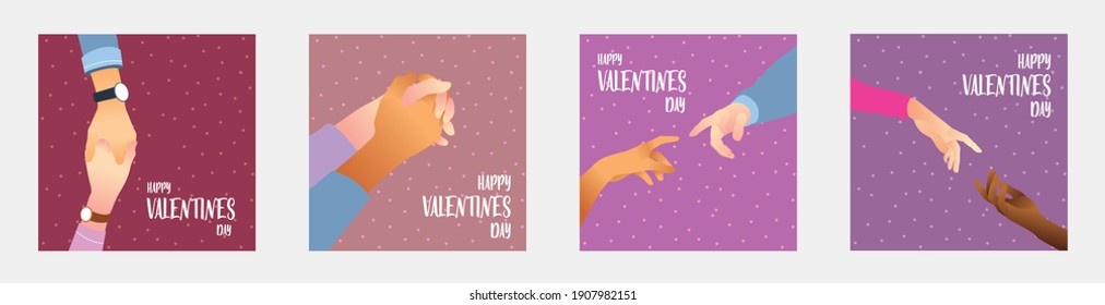 hands couple illustration with valentine colours, perfect for social media ads, poster, banner, website, etc.