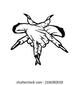 hands create a pentagonal star.black elements on a white background.vector illustration.modern typography design for t shirt,web design.sticker,banner,poster,bags and different uses