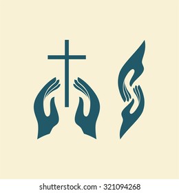 Hands and cross