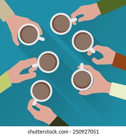hands with cup of coffee