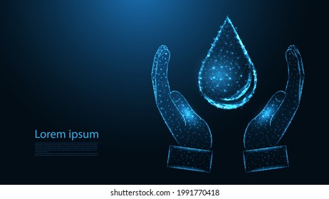 Manos cortadas apoyo caída de la conexión de la línea de agua. Diseño de armazón de polietileno bajo. Fondo geométrico abstracto. ilustración vectorial.
