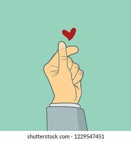hands cute sign mini heart