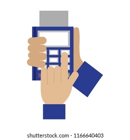 hands with dataphone payment online business