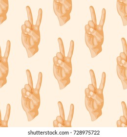 Hands deaf-mute seamless pattern gestures human arm people communication message vector illustration.