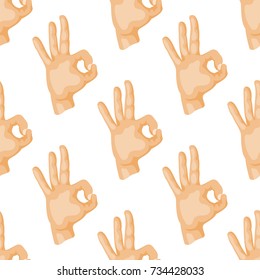 Hands deaf-mute seamless pattern gestures human arm people communication message vector illustration.