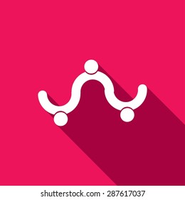 Hands Deal Design Icon with a long shadow