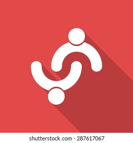 Hands Deal Design Icon with a long shadow