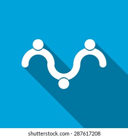 Hands Deal Design Icon with a long shadow