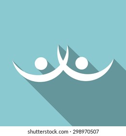 Hands Deal Design Icon  with a long shadow