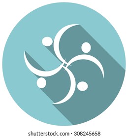 Hands Deal Design Icon with a long shadow