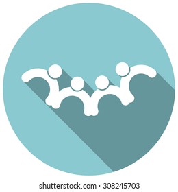 Hands Deal Design Icon with a long shadow