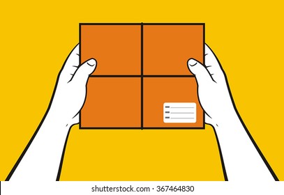 Hands delivering box