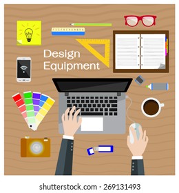 Hands Design equipment vector.